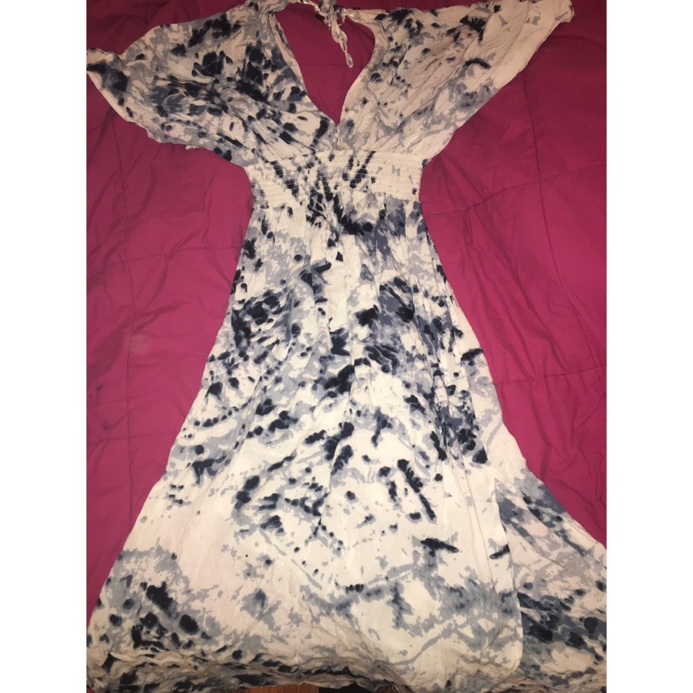 Blue tie dye Summer dress